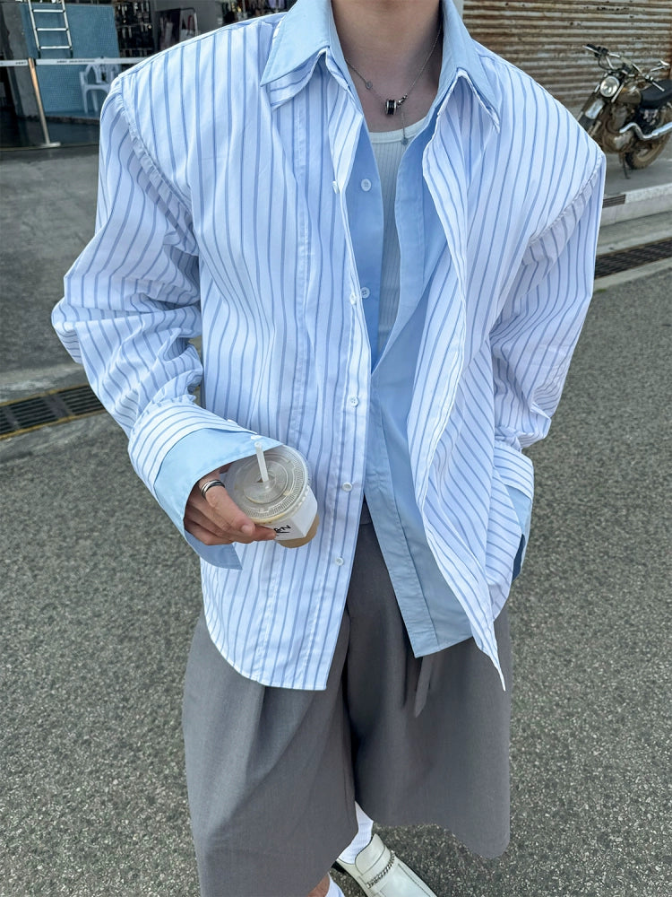 Loose Fit Striped Button Shirt