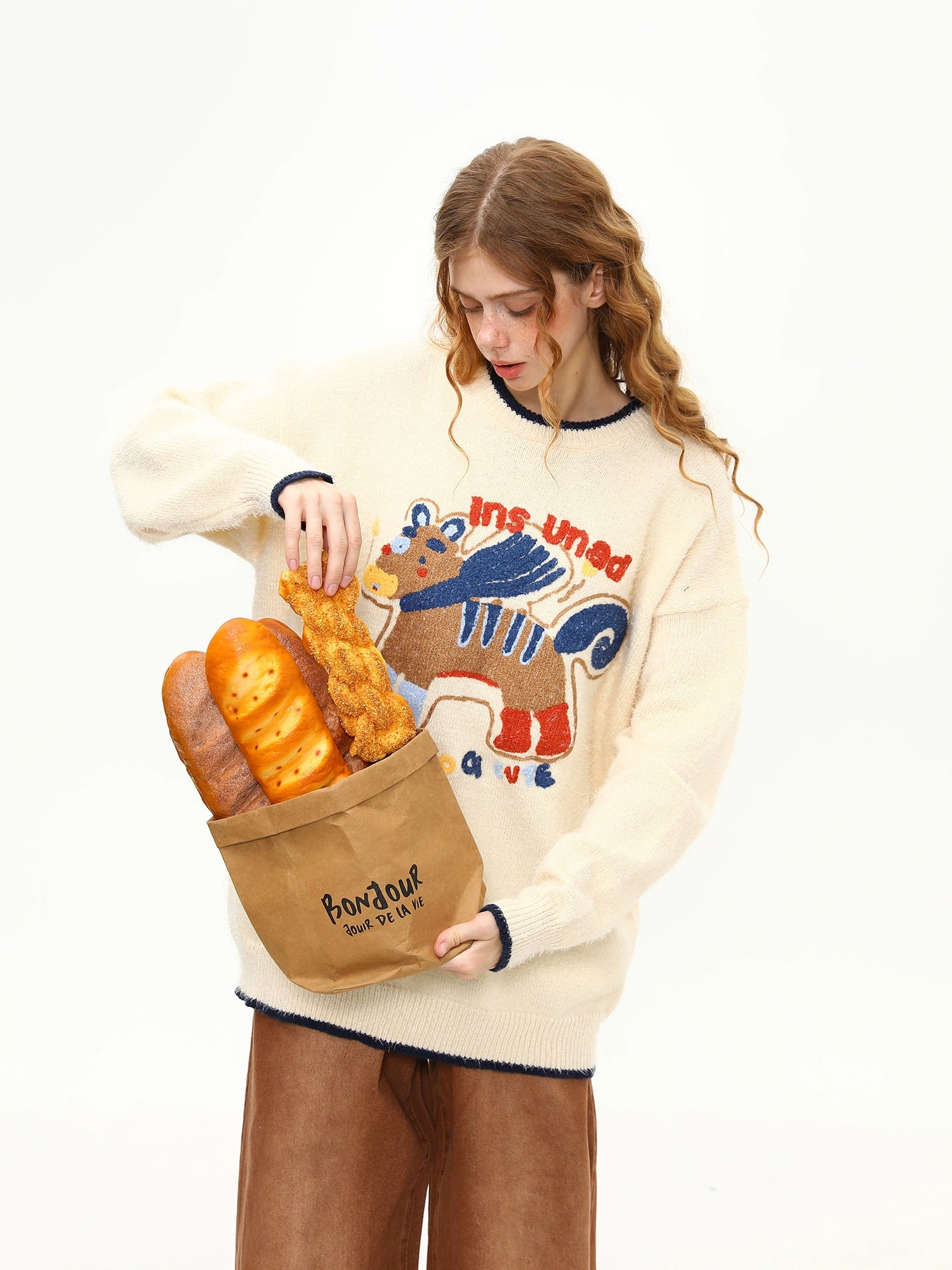 Bonjour Pony Bakery Knit Sweater