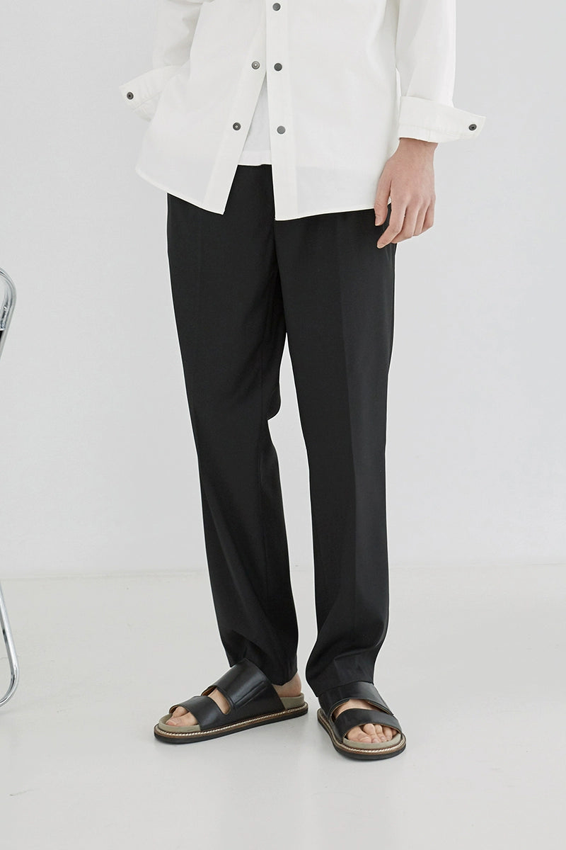Pantalones de vestir de confort de doble plato