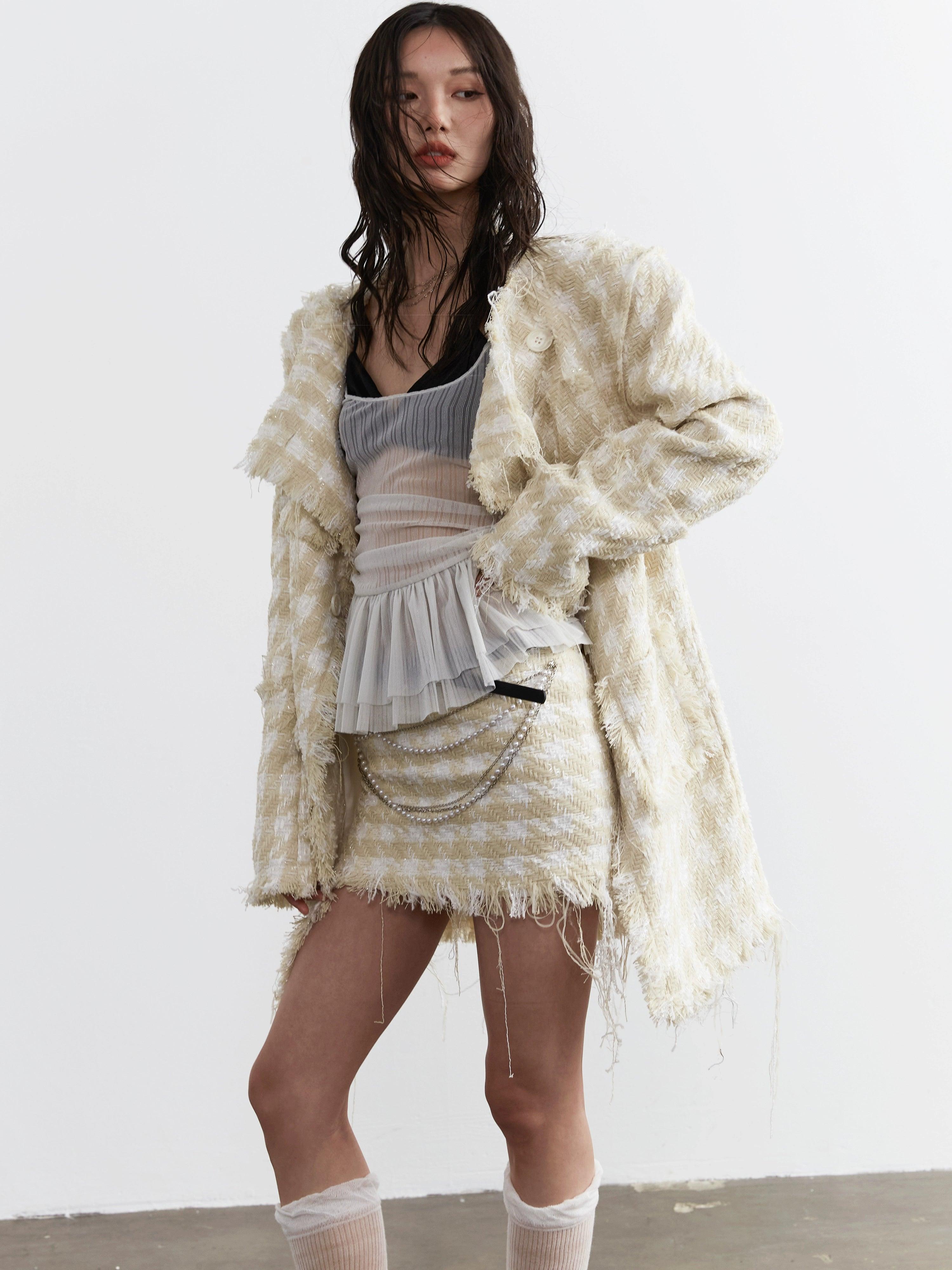 Jnylon Studio Sheer plisado Corsé Top - Mesh blanca de mujeres Ruched Ruched Bustier con falda de tul