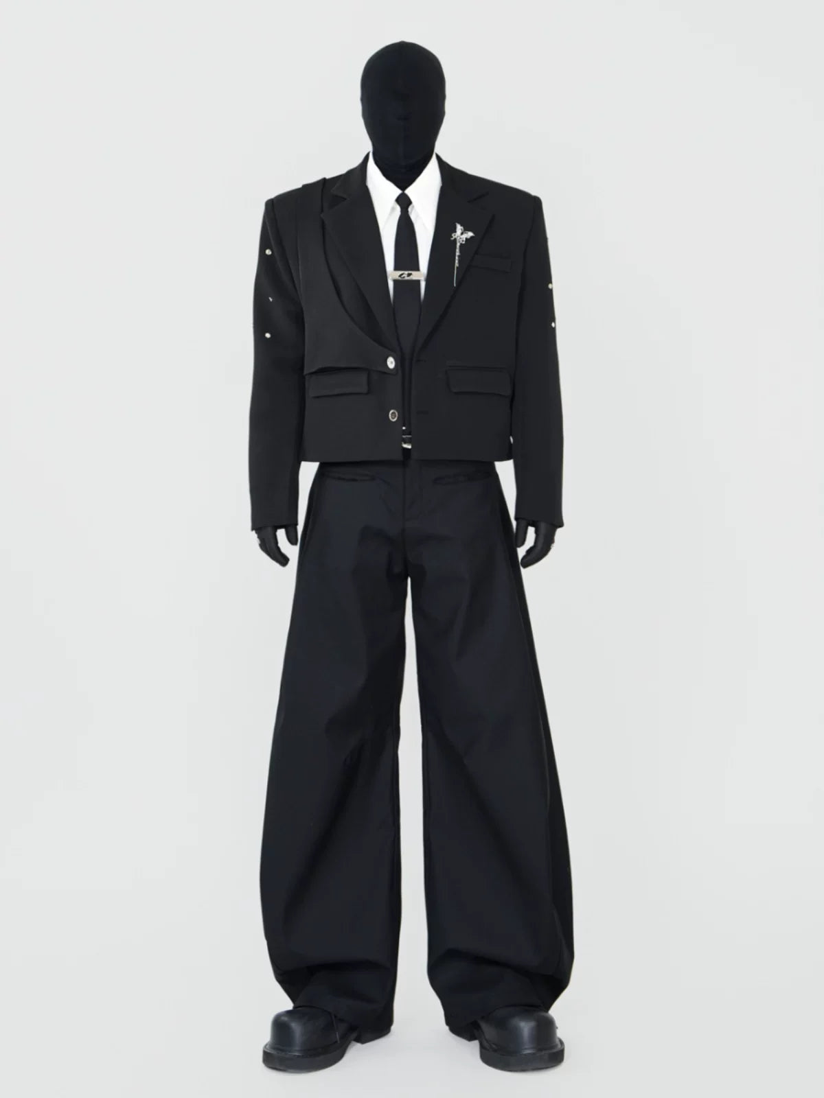 Midnight Relic Layered Cropped Blazer