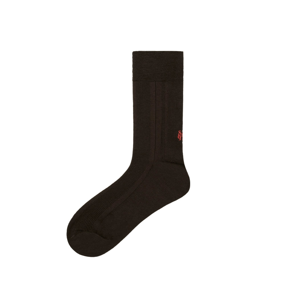 Ribbed Structured Crew Socks