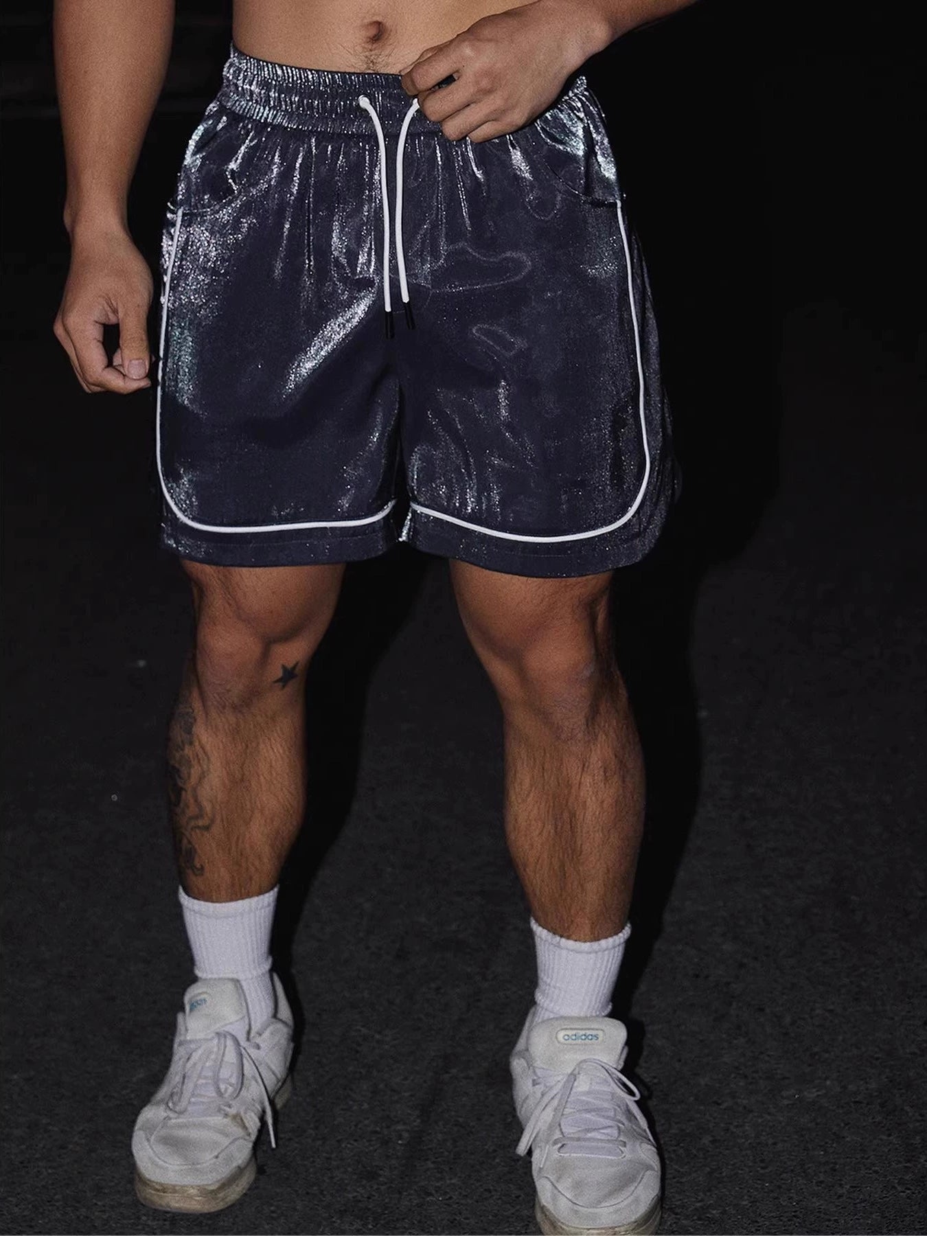 Metallic Satin Shirt and Shorts Set