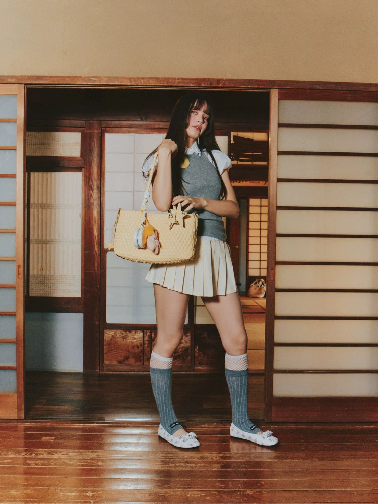 Metallic Woven East-West Tote - view 1