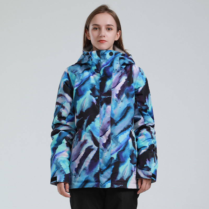 Mountain and Tie-Dye Print Ski Jackets
