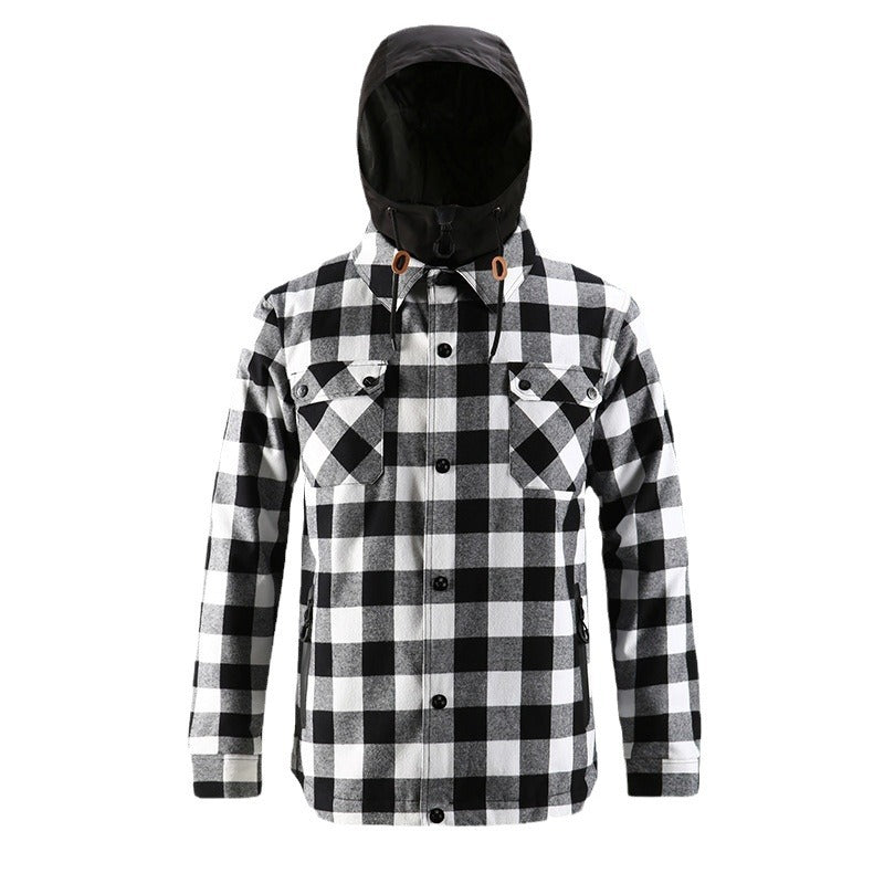 Buffalo Plaid Hooded Snowboard Jackets