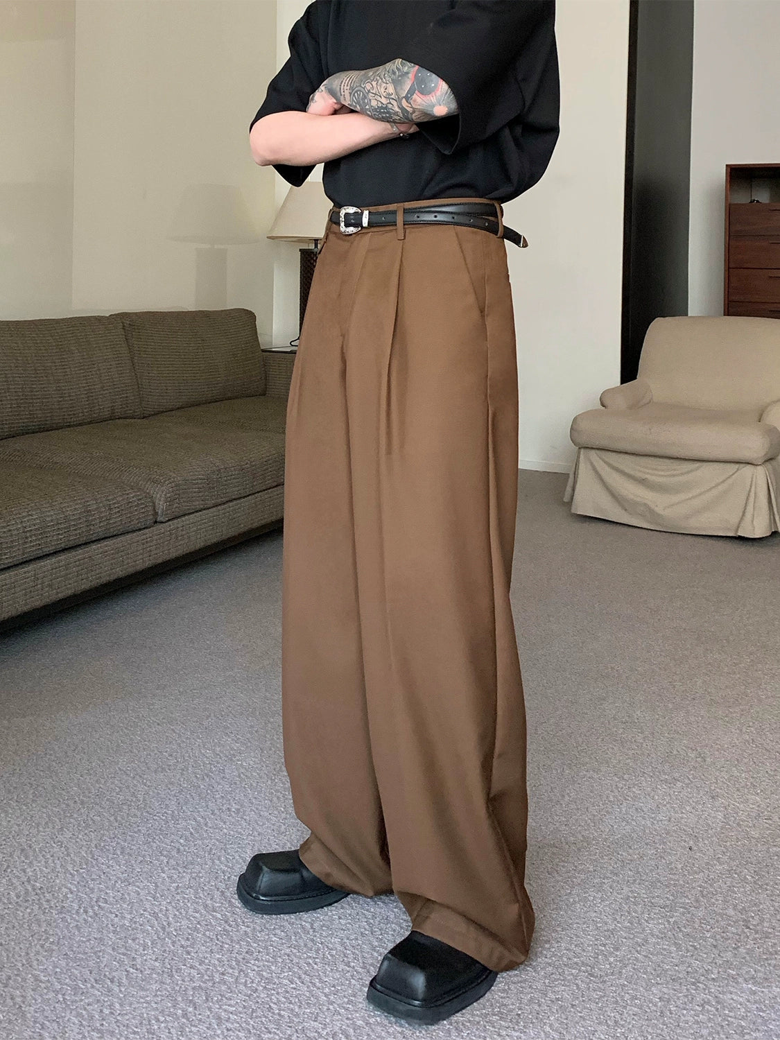 Wide-Leg Dress Pants