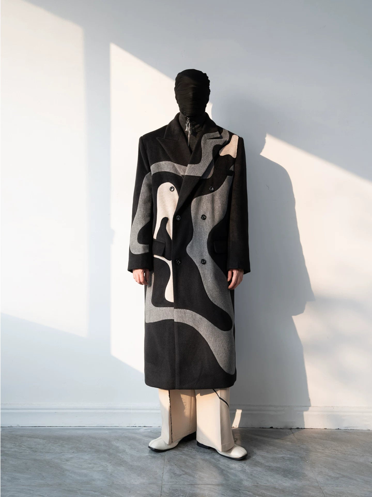 Desert Mirage Sculpted Wool Overcoat