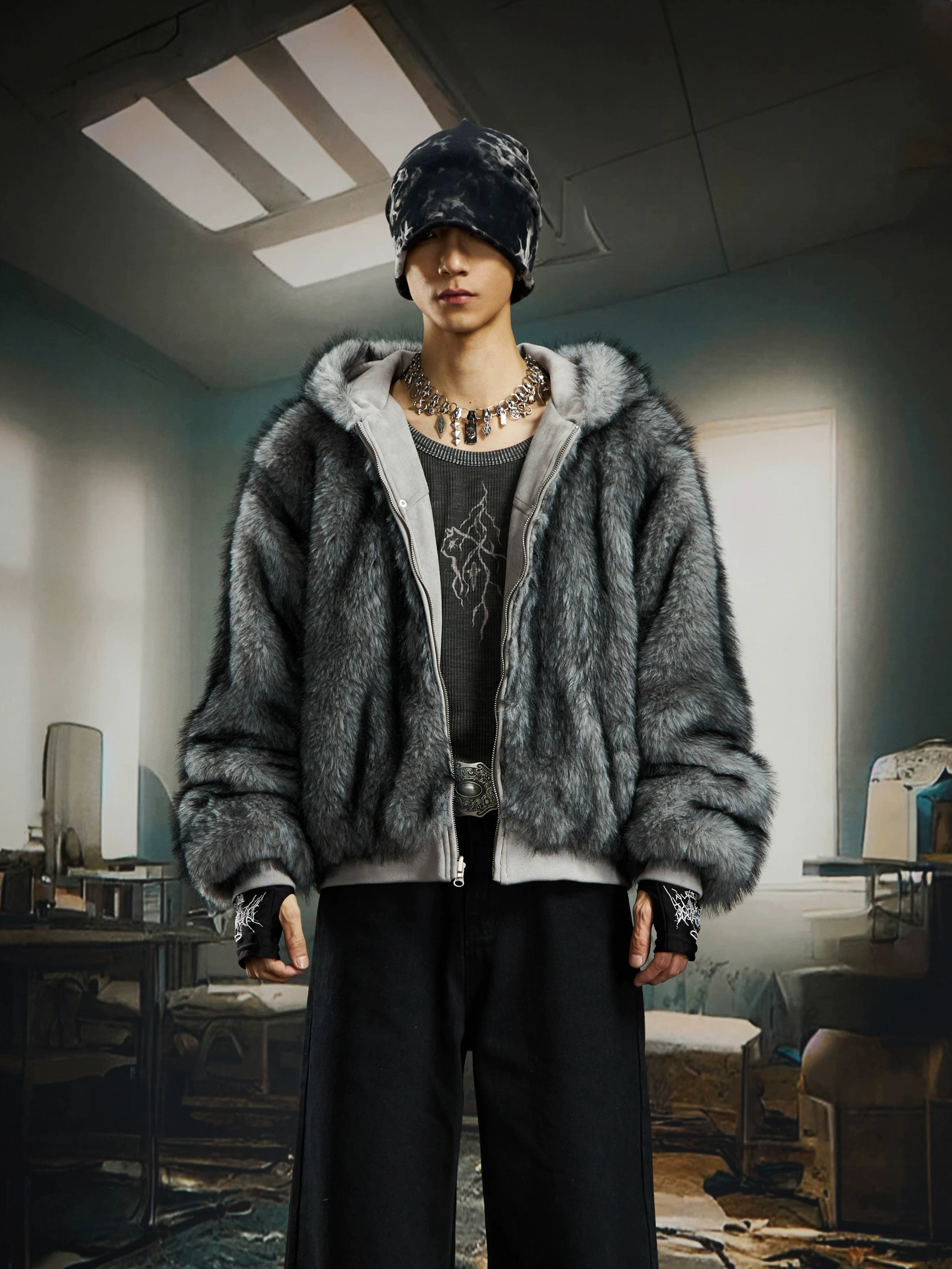 Reverb Reversible Faux‑Fur Hoodie Bomber