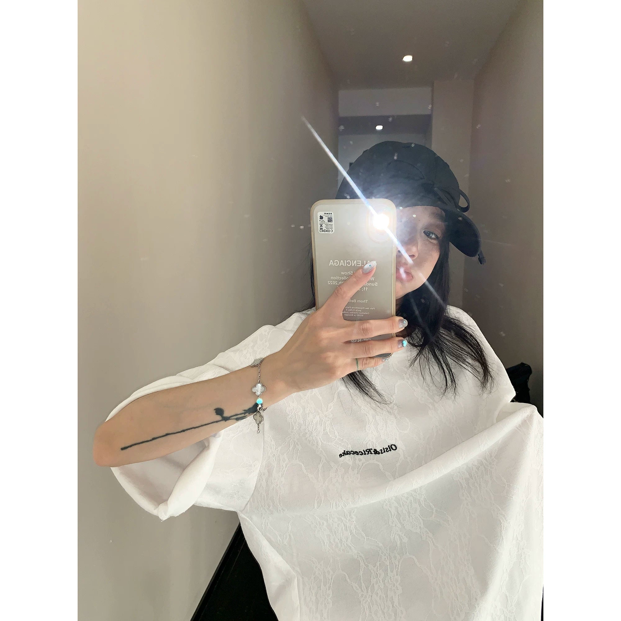 Frosted Vein Marble Oversize Tee