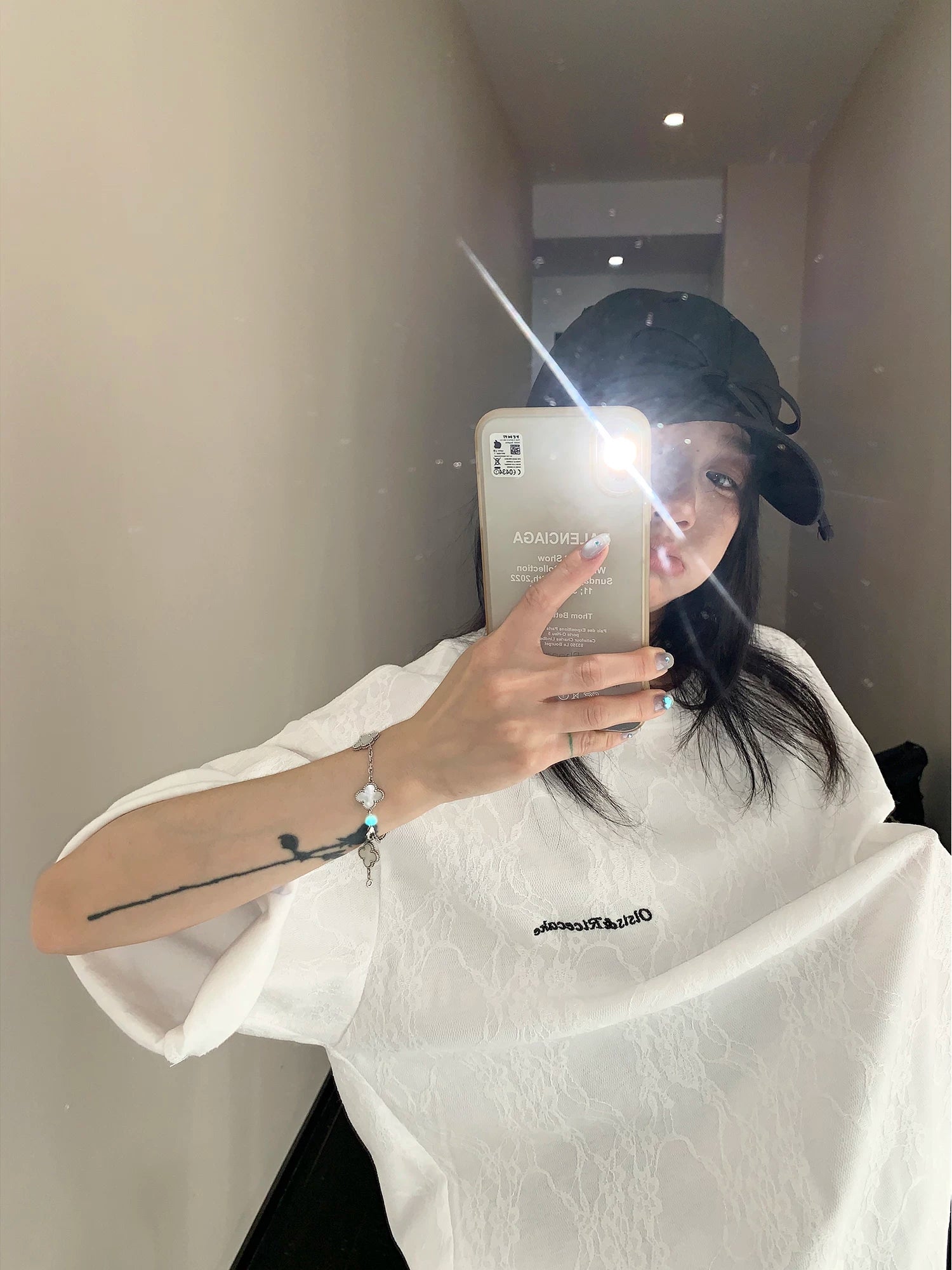 Frosted Vein Marble Oversize Tee