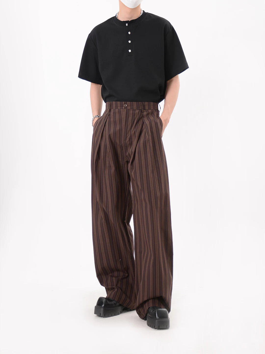 Cedar Pinstripe Volume Trousers