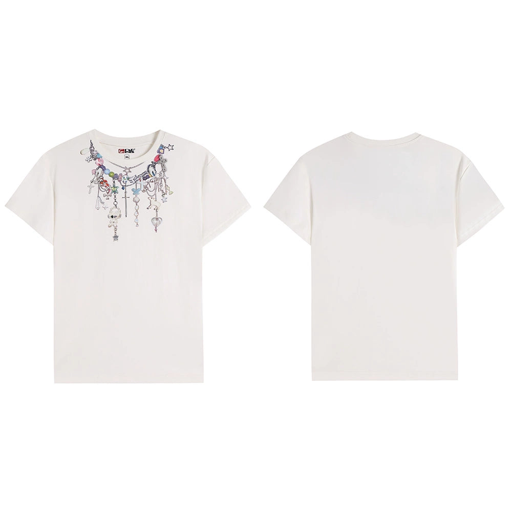 Beaded Necklace Print T-shirt