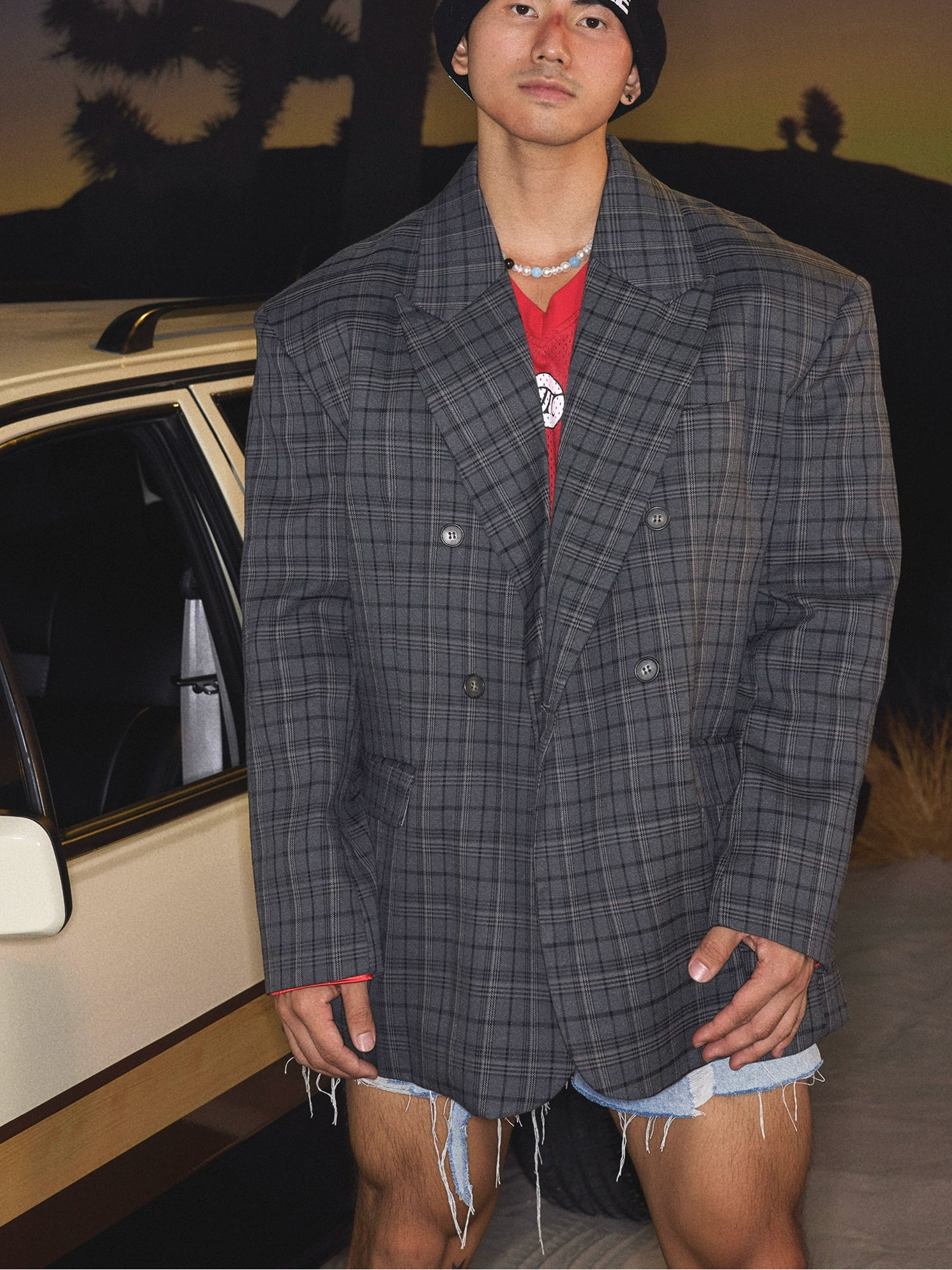 Urban Classic Oversized Plaid Blazer