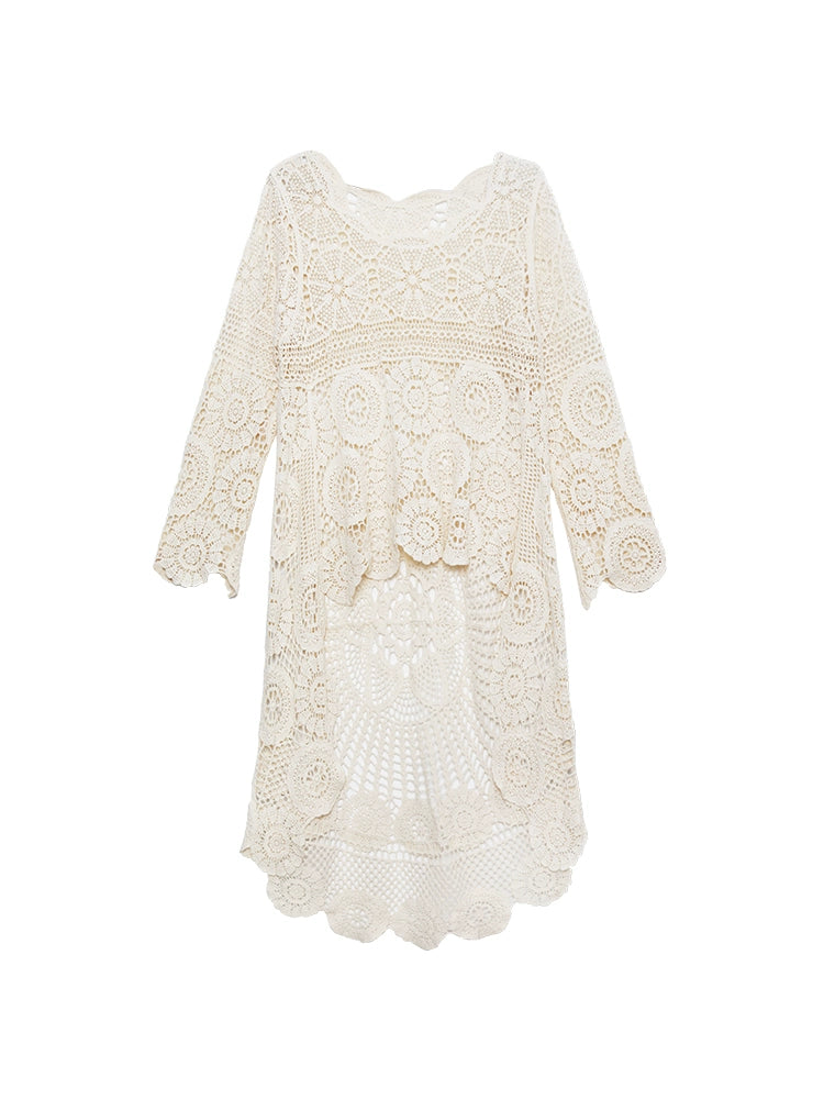 Boho Crochet Lace High-Low Tunic