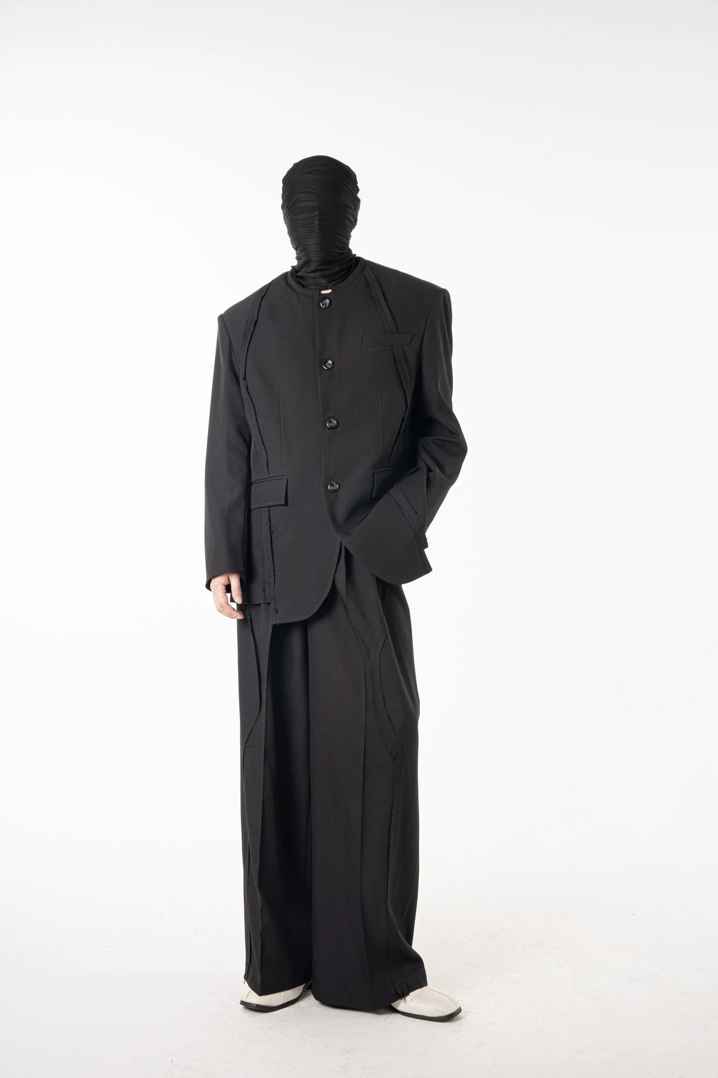 Noir Frame Sculpted Layer Blazer