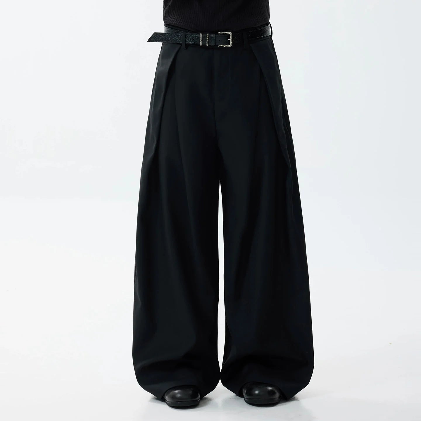 Graphite Drape Luxe Trousers by BLAEXIT | Chiclara