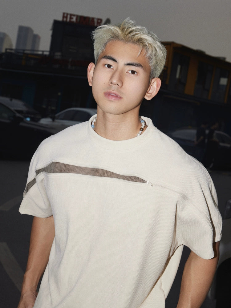 Sheer Panel Oversized T-Shirt