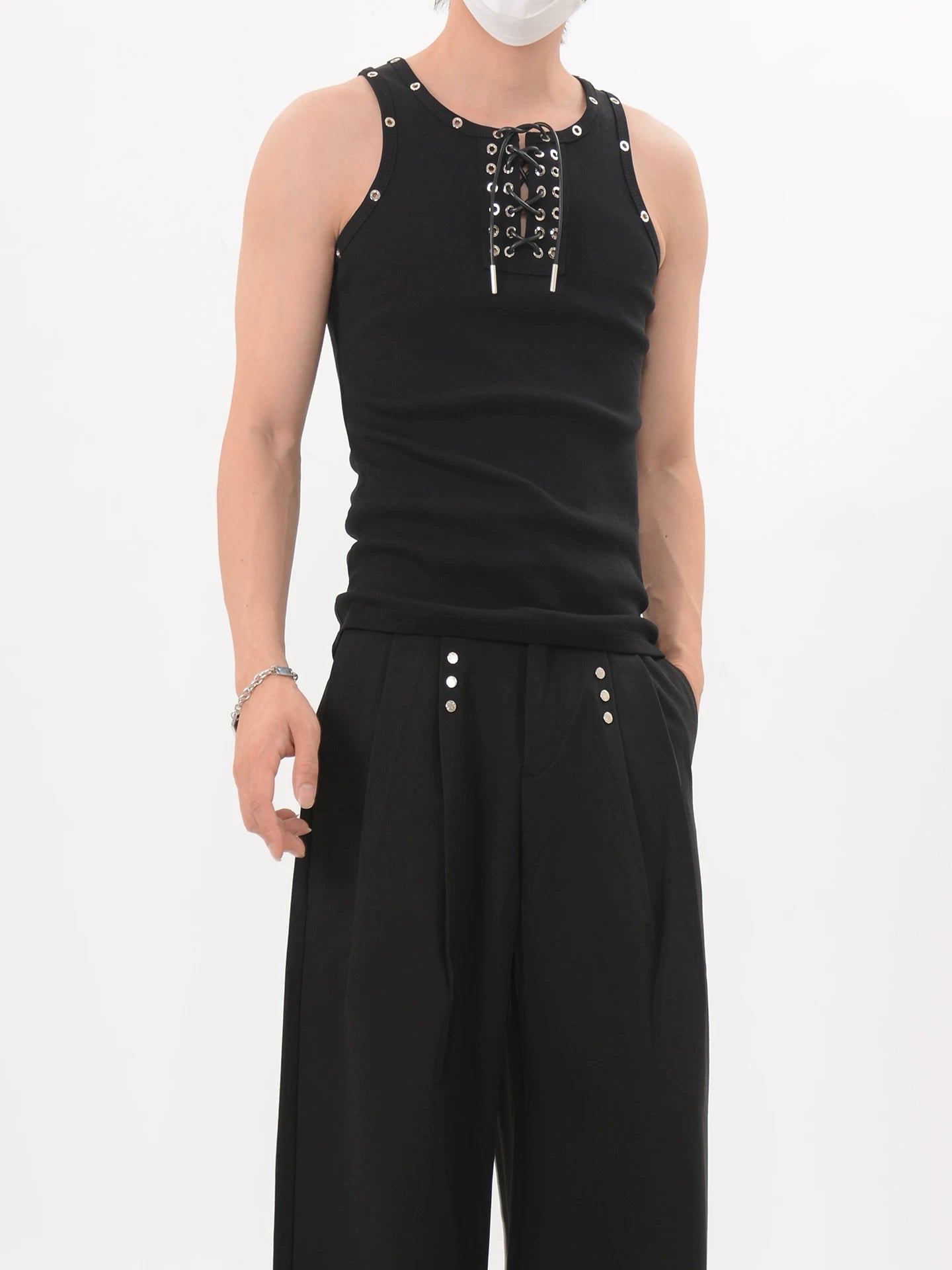 Midnight Grommet Lace Tank