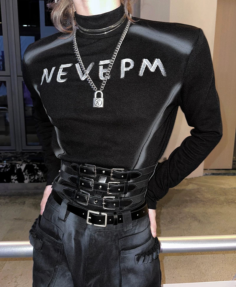 Midnight Reactor Triple-Buckle Corset Belt