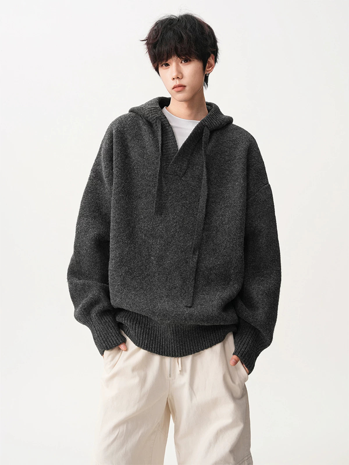 Campus Mist Henley Knit Hoodie