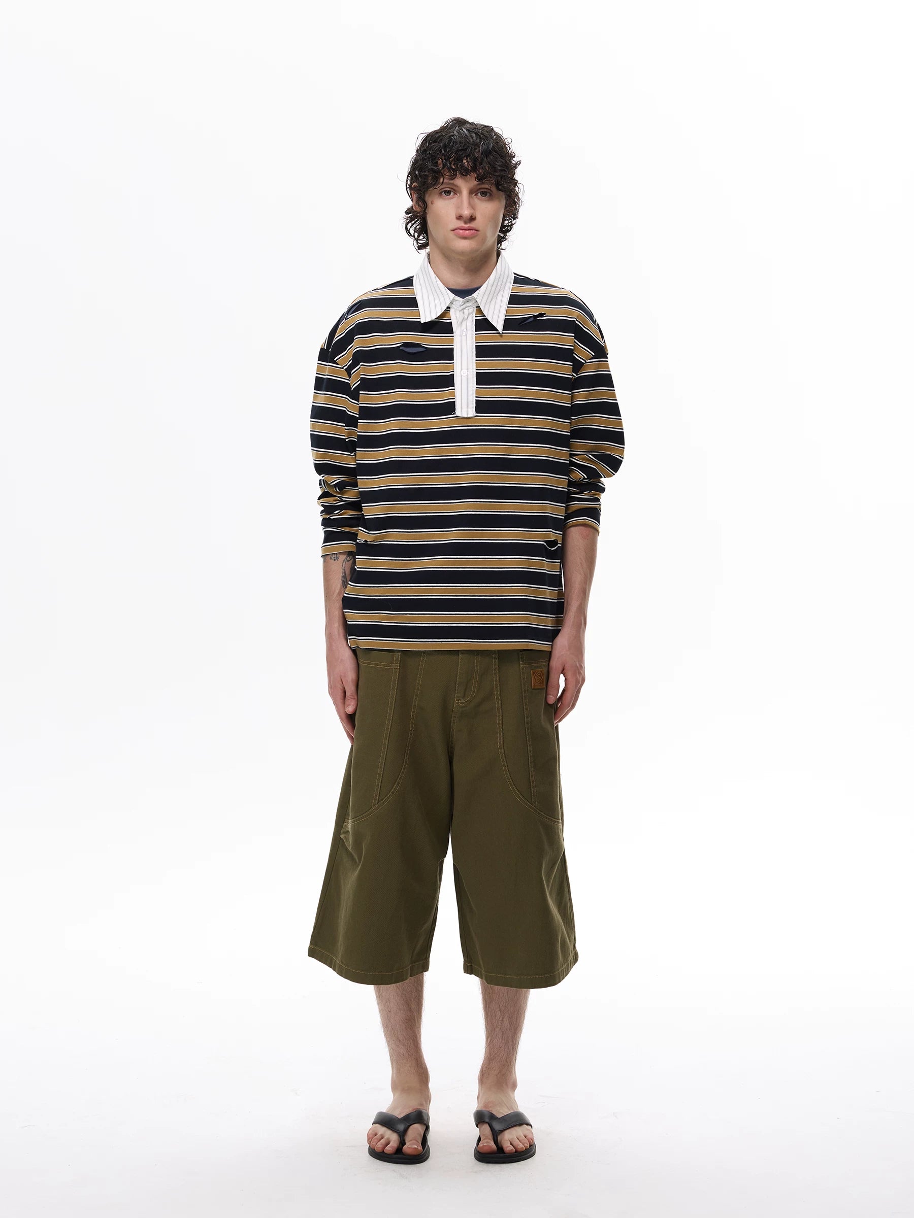 Two-Tone Touchdown Stripe Rugby Shirt