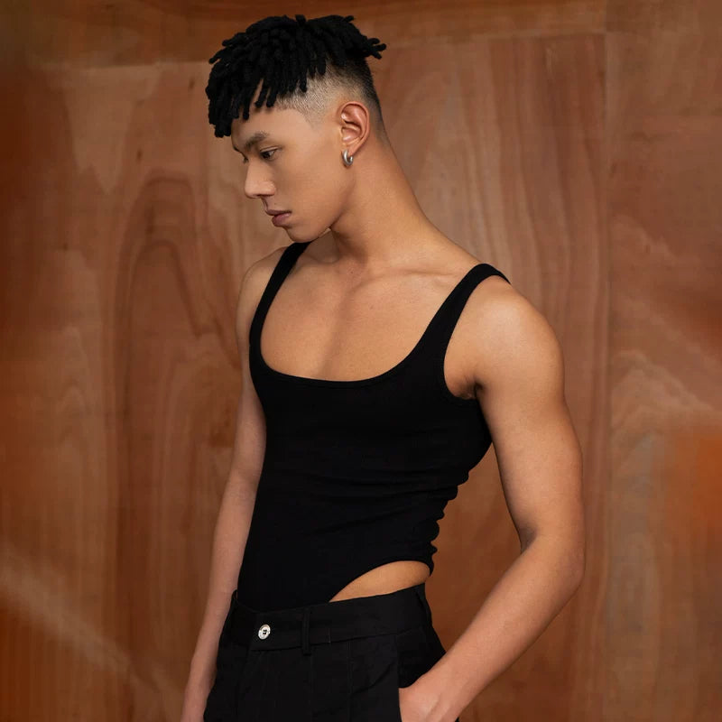 Midnight Cutaway Rib Bodysuit