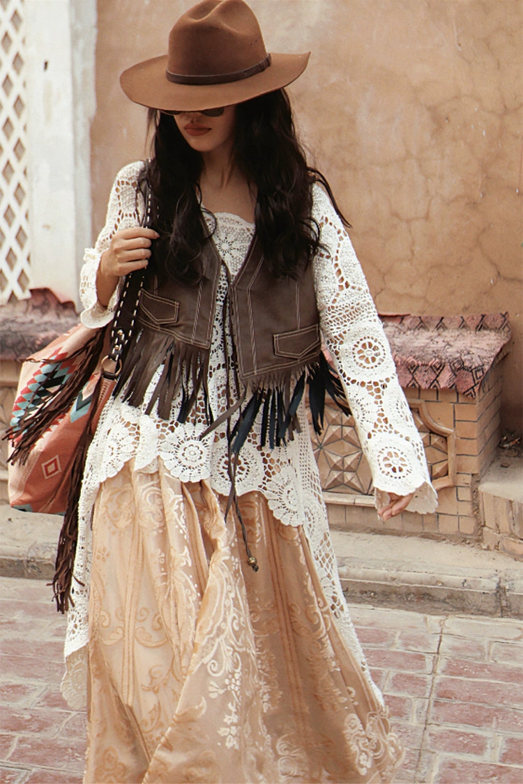 Boho Crochet Lace High-Low Tunic