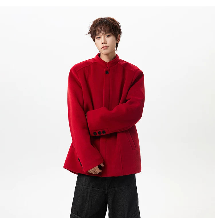 Stand-Collar Wool Jacket