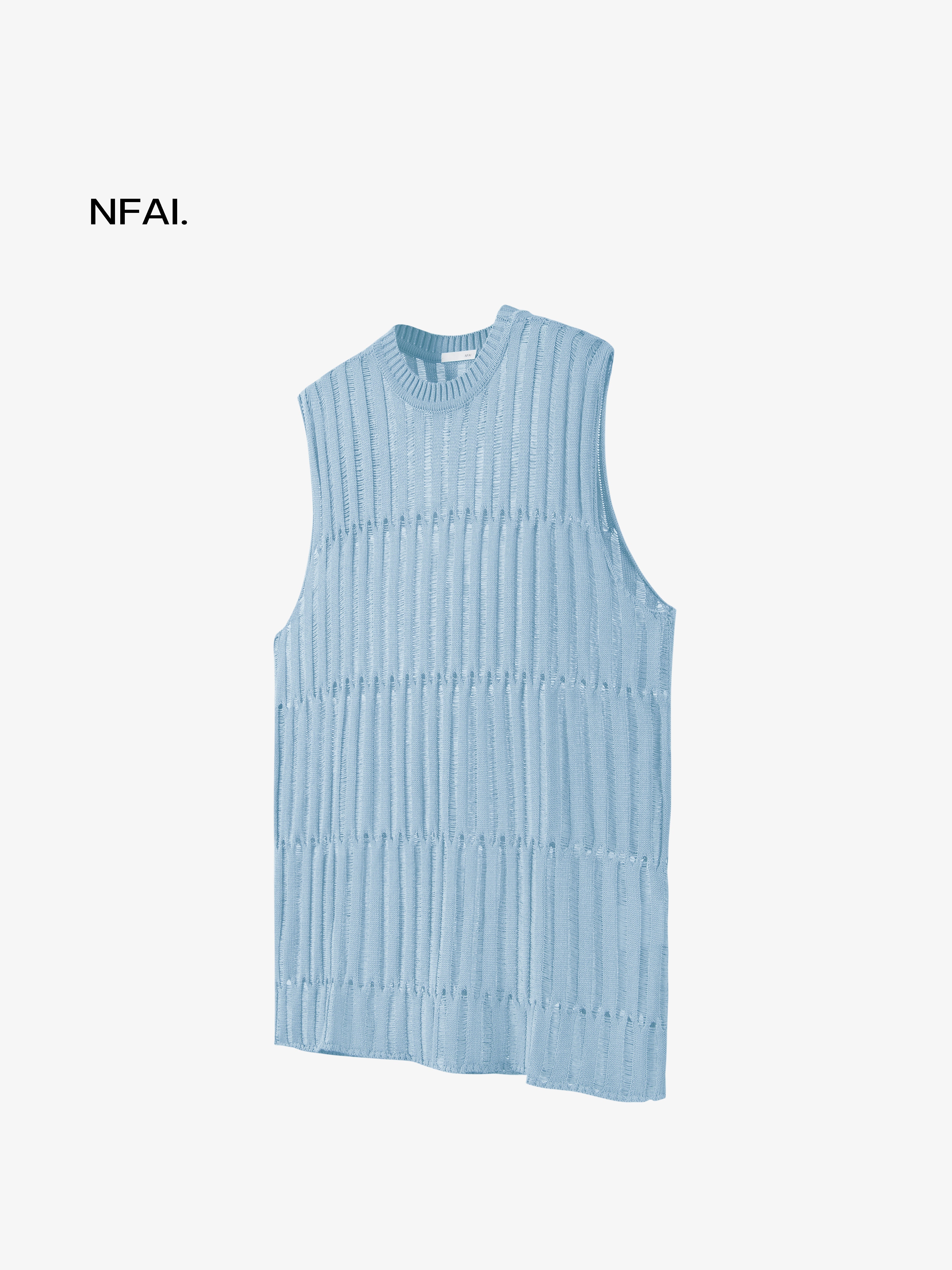 Tree-Pattern Open-Knit Vest