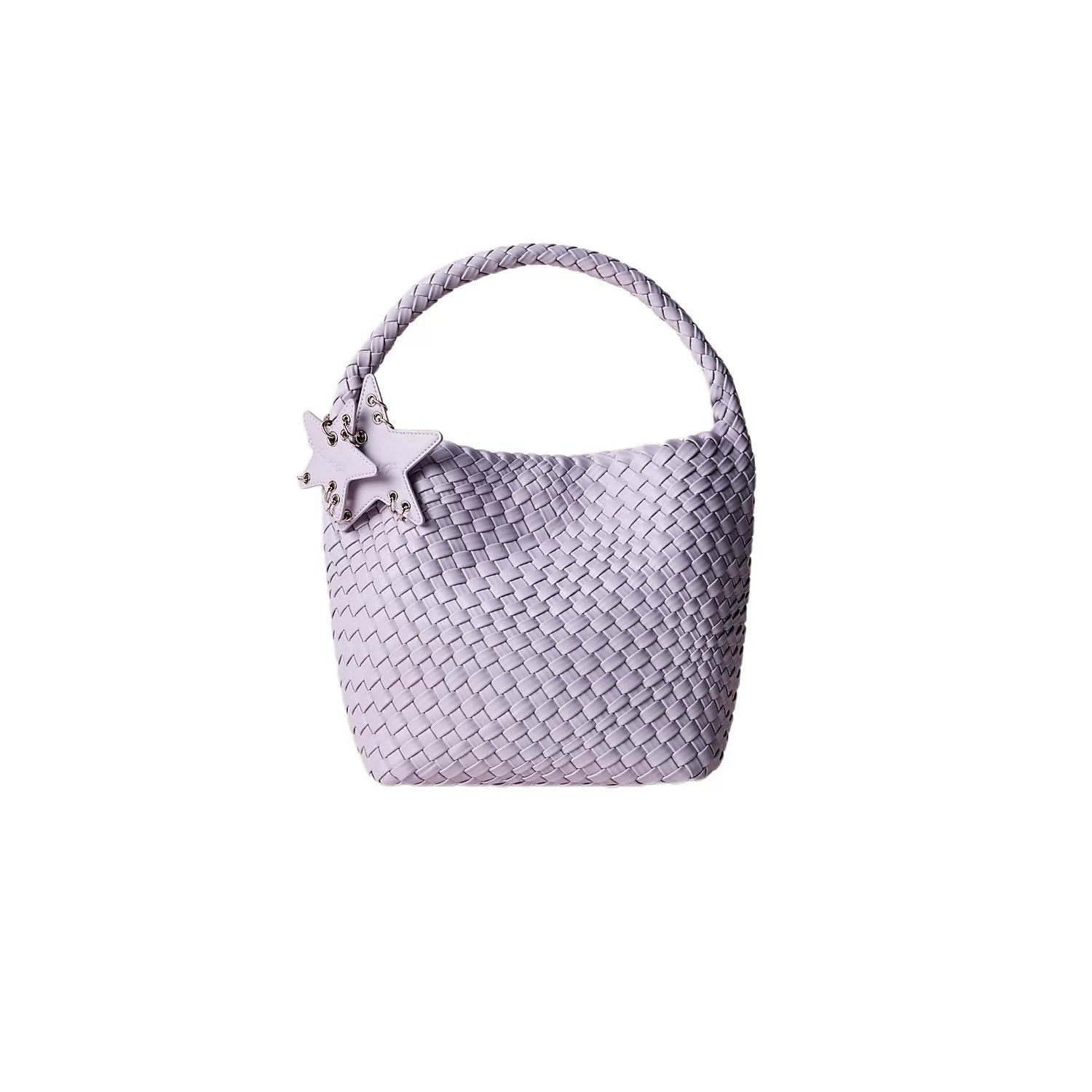 Metallic Braided Star Hobo Tote - Lilac / Small