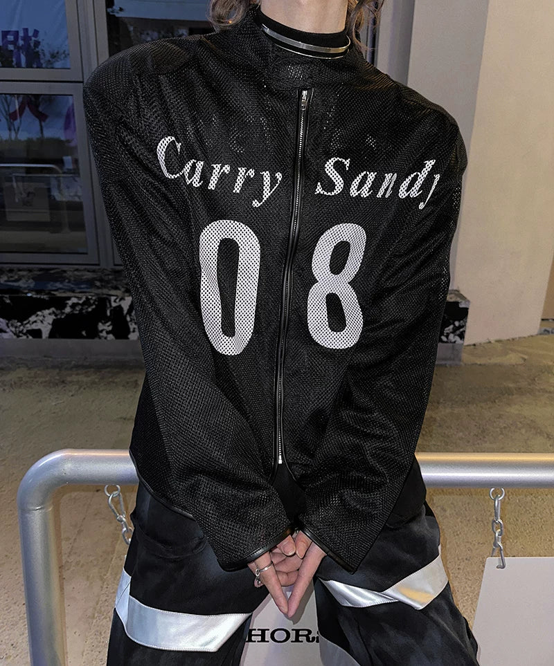 Night Rally Mesh Varsity Zip Jacket