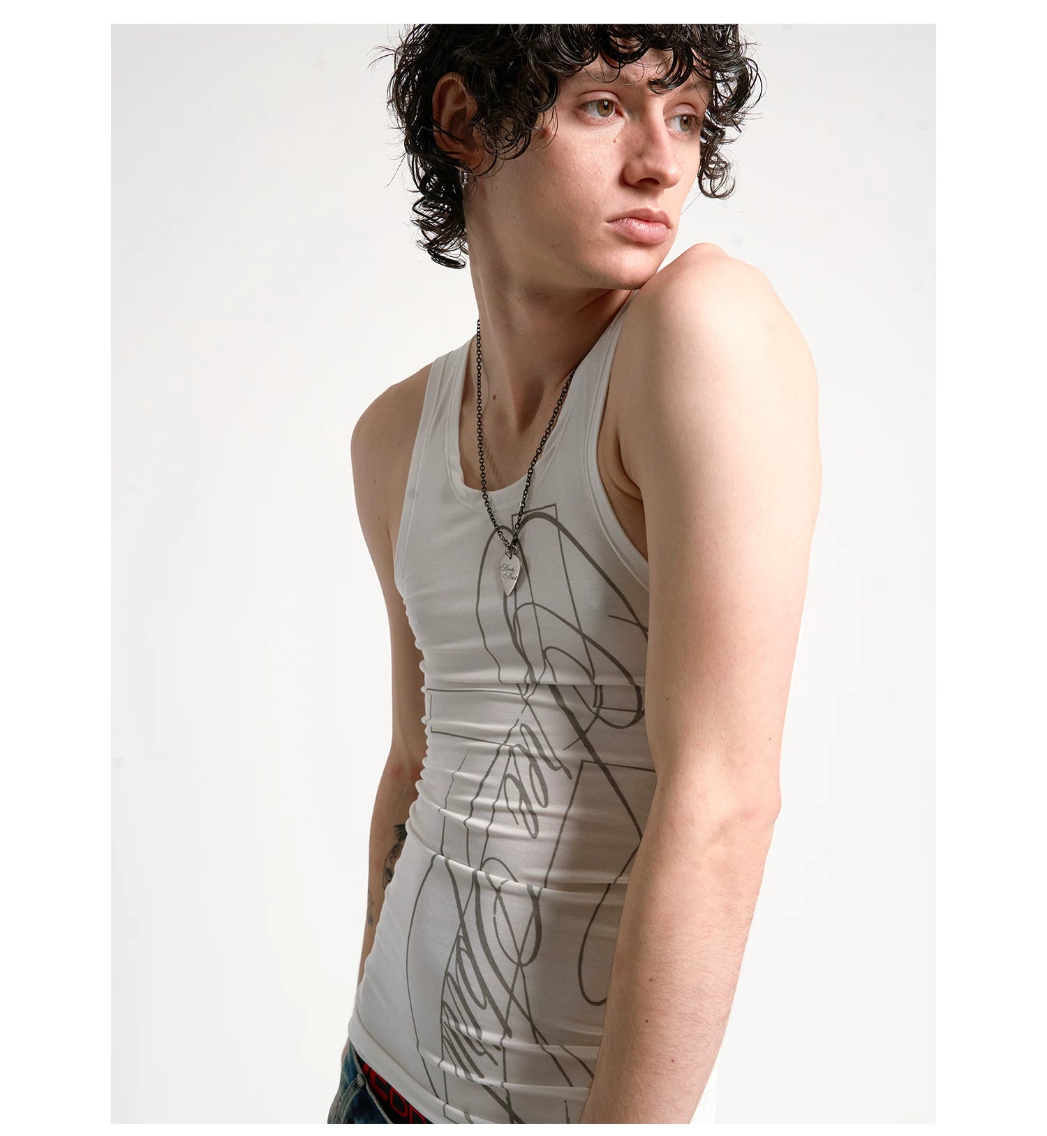 Cross Script Fitted Tank Top