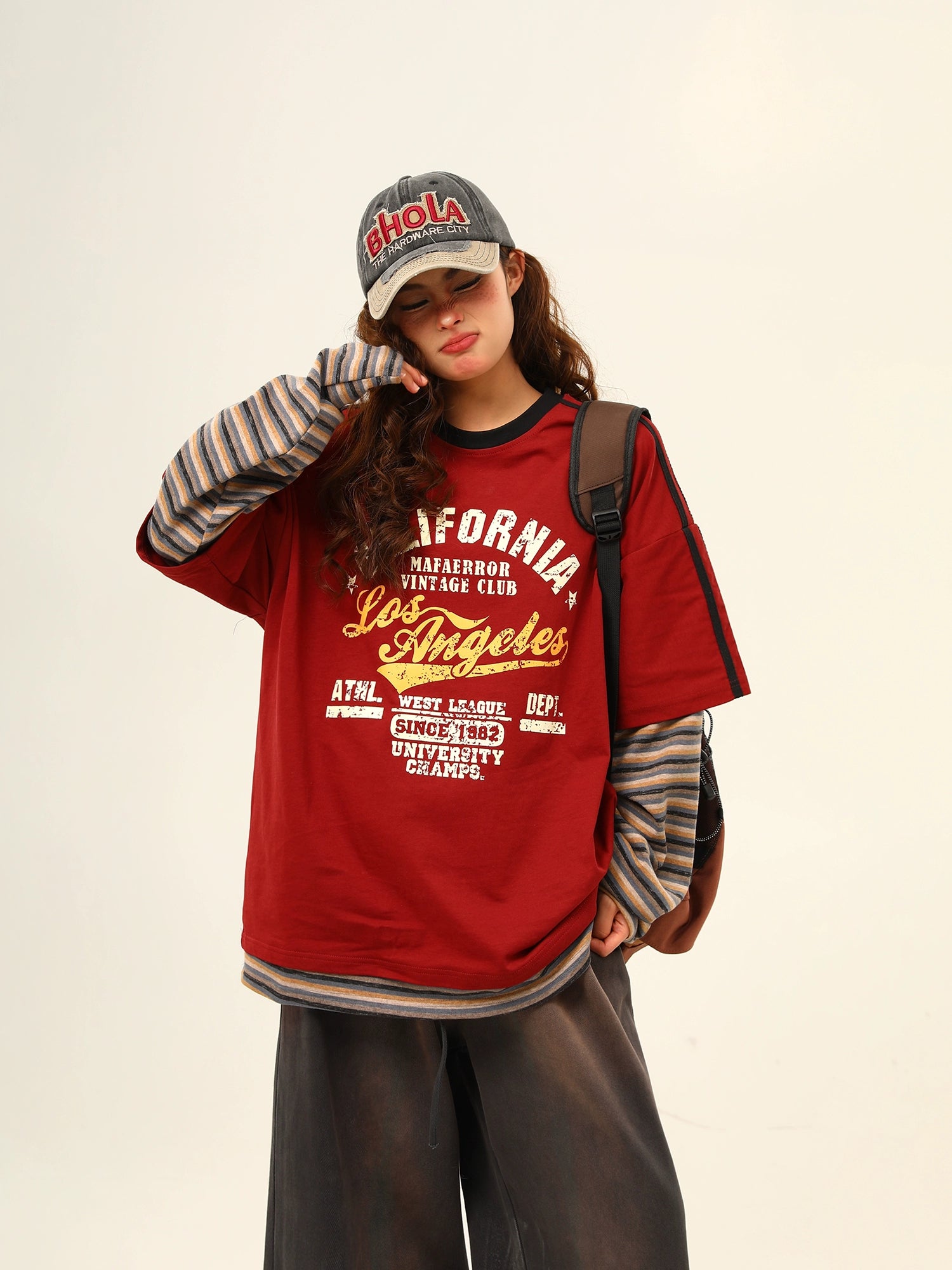 Retro Varsity Layered Street Tee