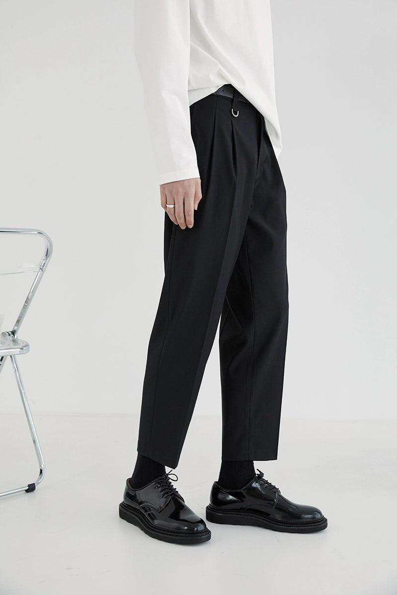 Pantalones de vestir de confort de doble plato