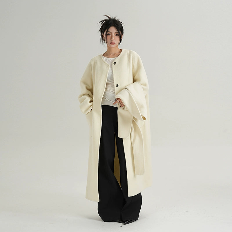 Cocoon Scarf Wool Coat