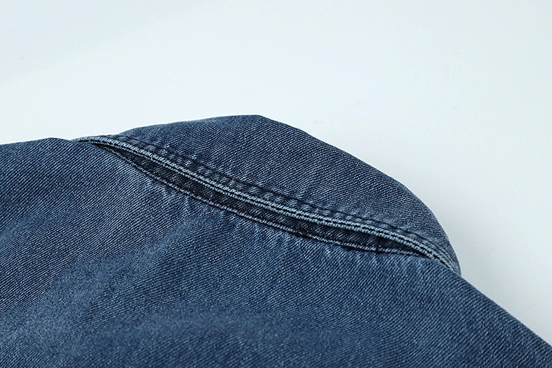 Veste de chemise en jean bleu foncé vintage