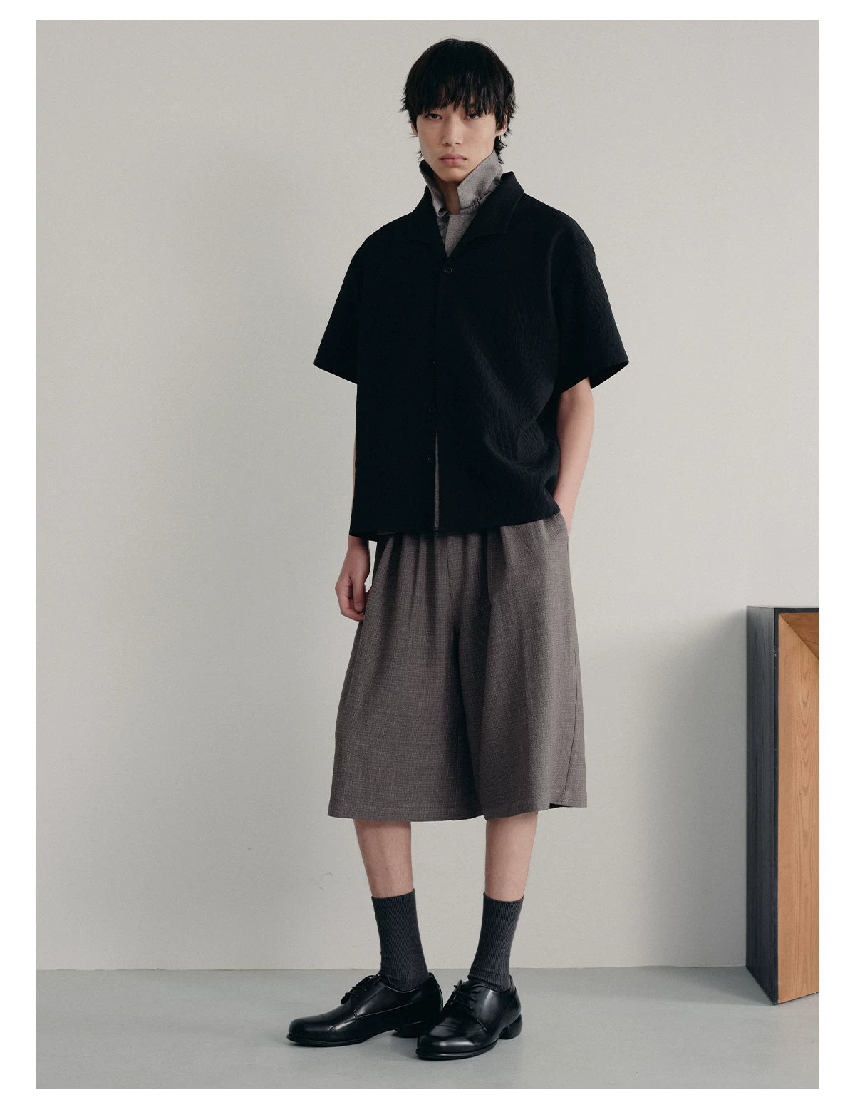 Quilted Short-Sleeve Camp Shirt