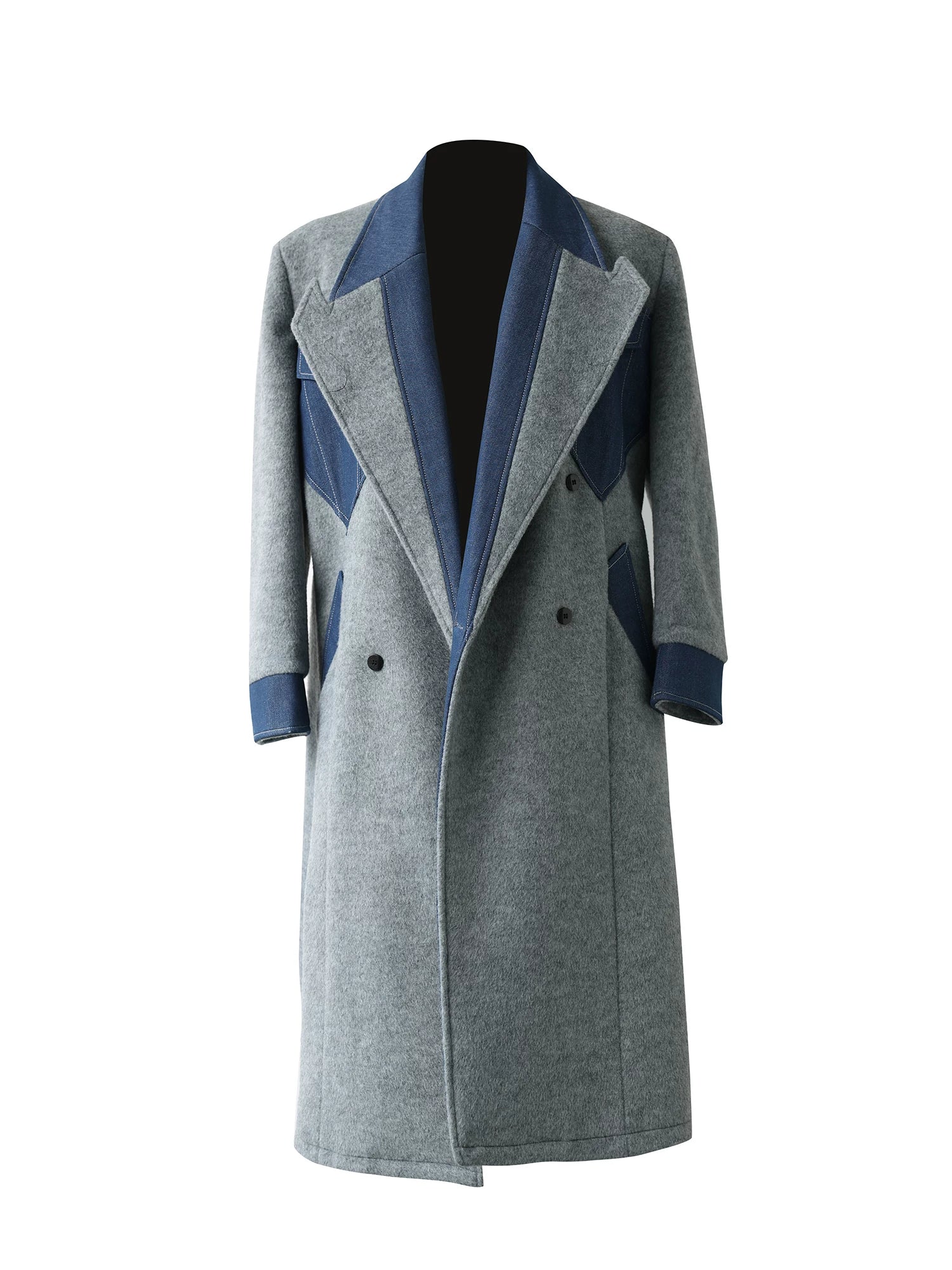 Glacier Fuse Two-Tone Panel Overcoat