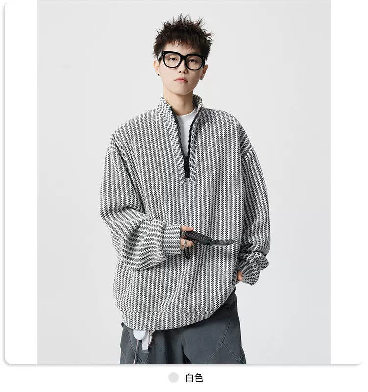 Pixel Weave Half-Zip Pullover