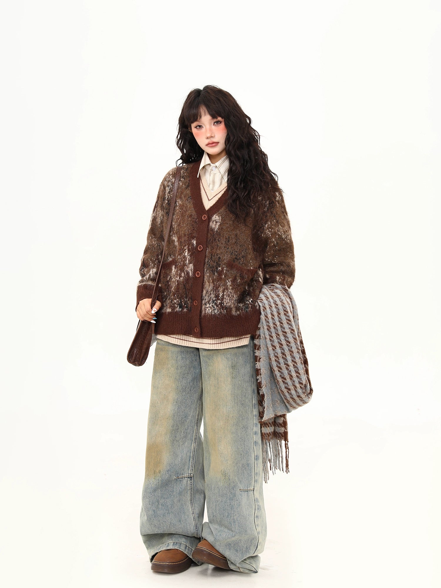 Chestnut Mocha Brushed Cardigan