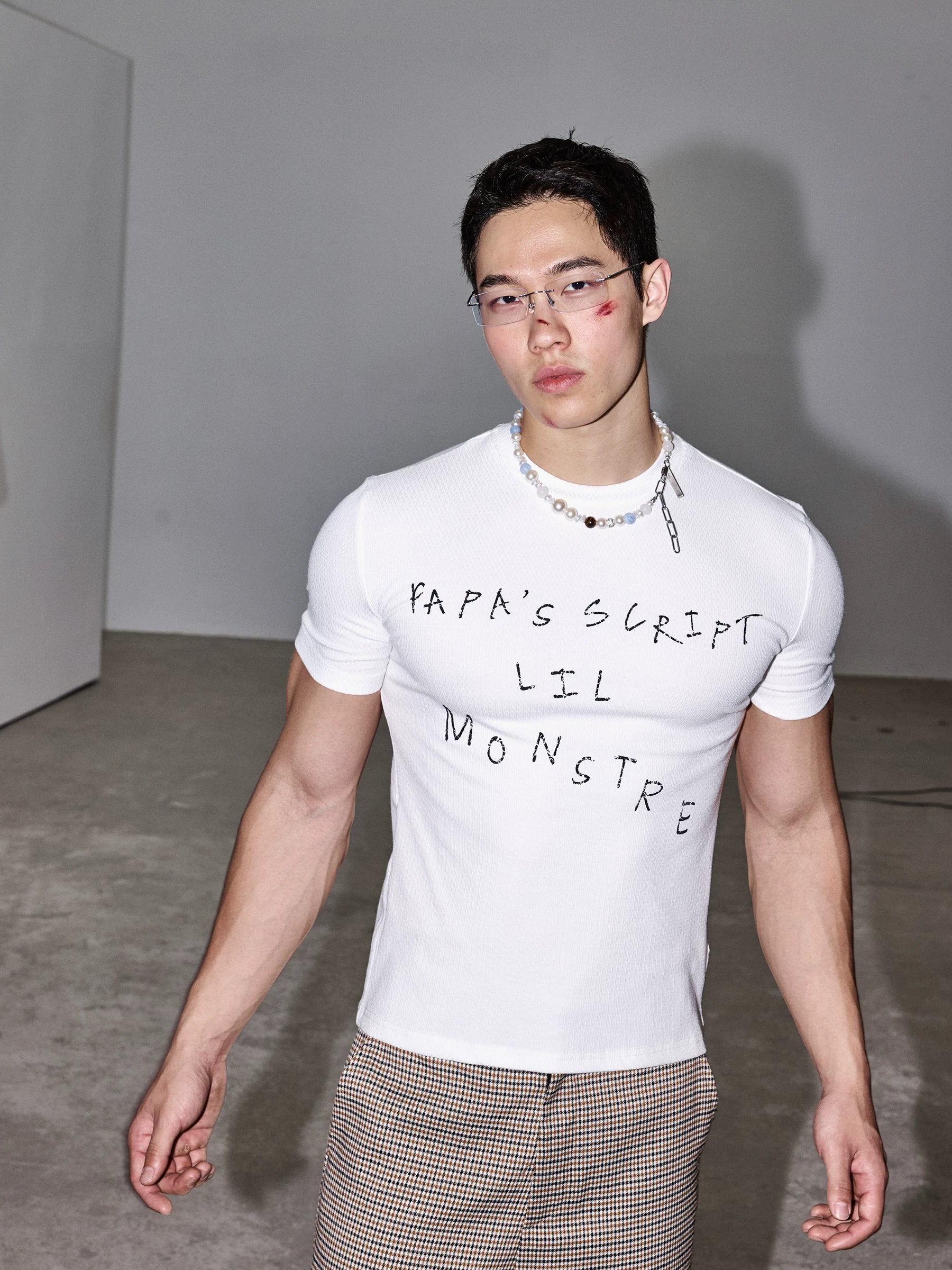 White Script Fitted Tee