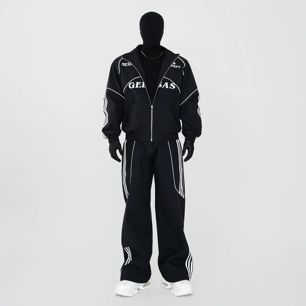 Noir Graphic Piping Moto Jacket and Pants Setup