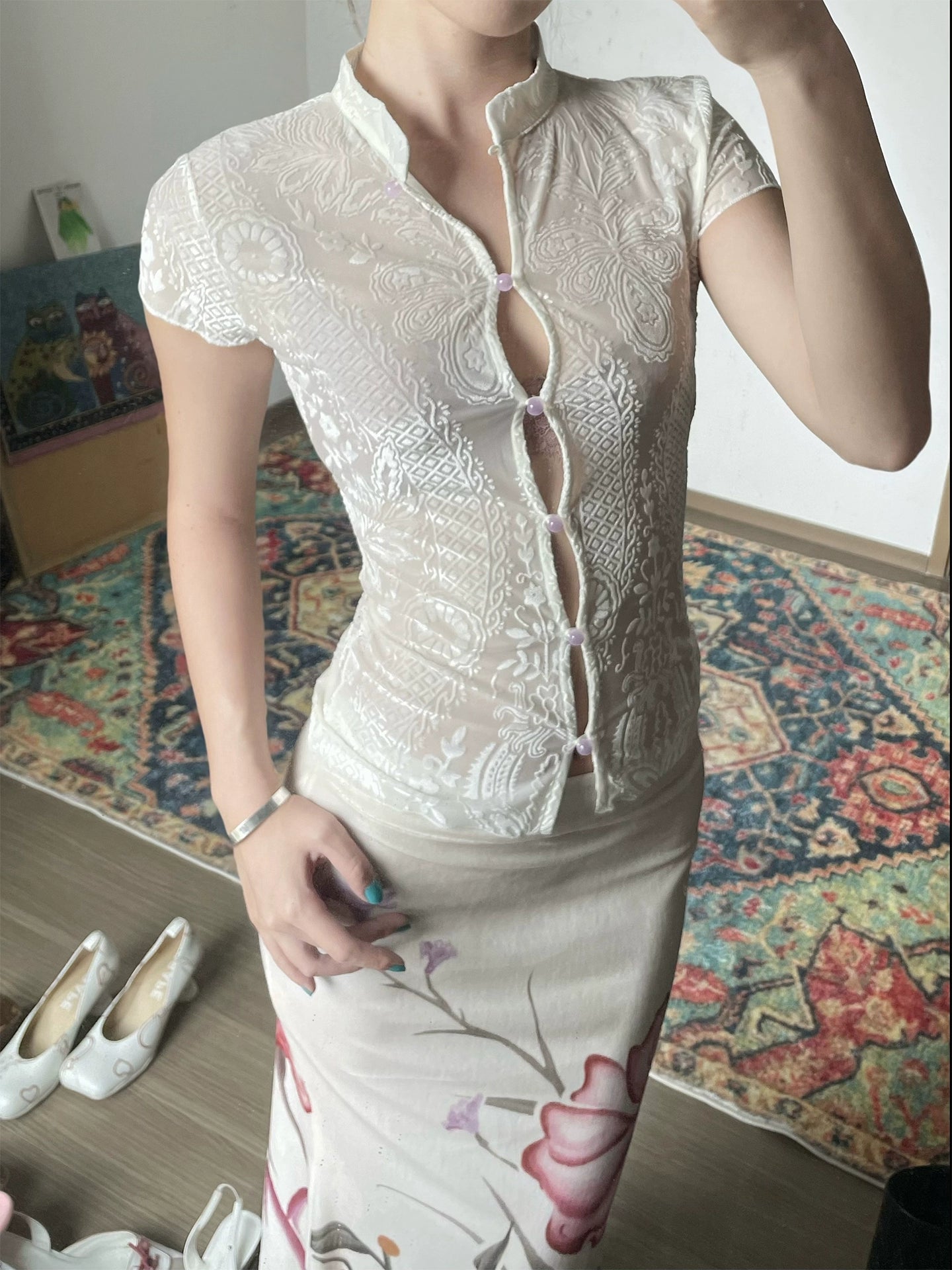Lace Cheongsam Top
