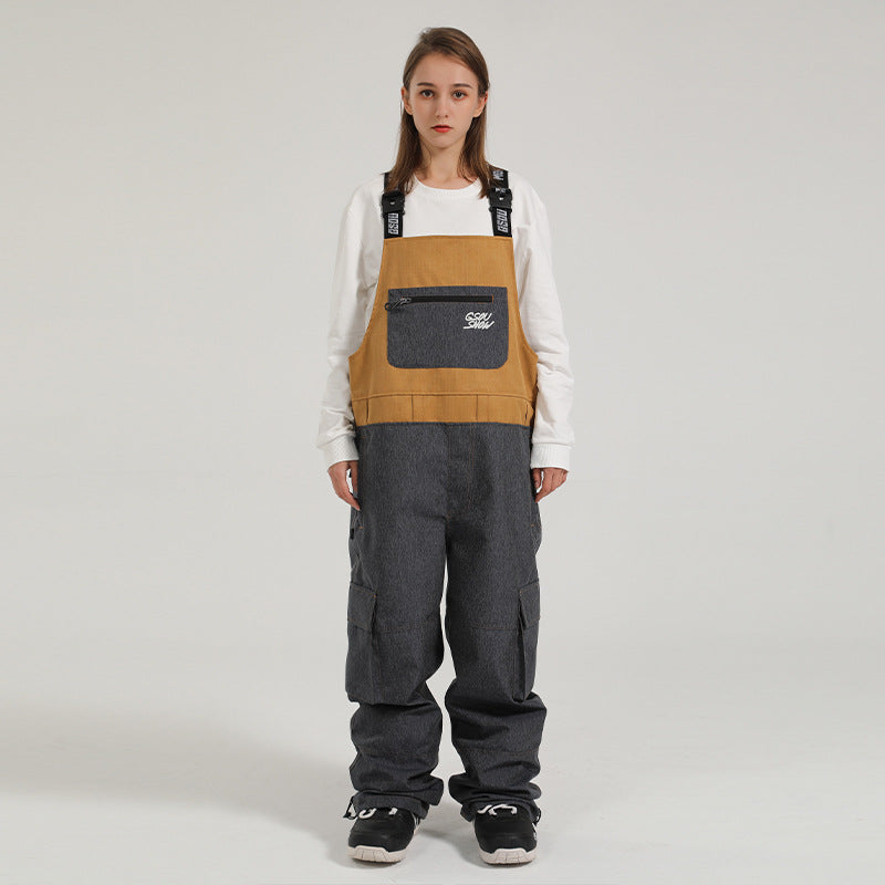Contrast Crest Bib Snow Pants
