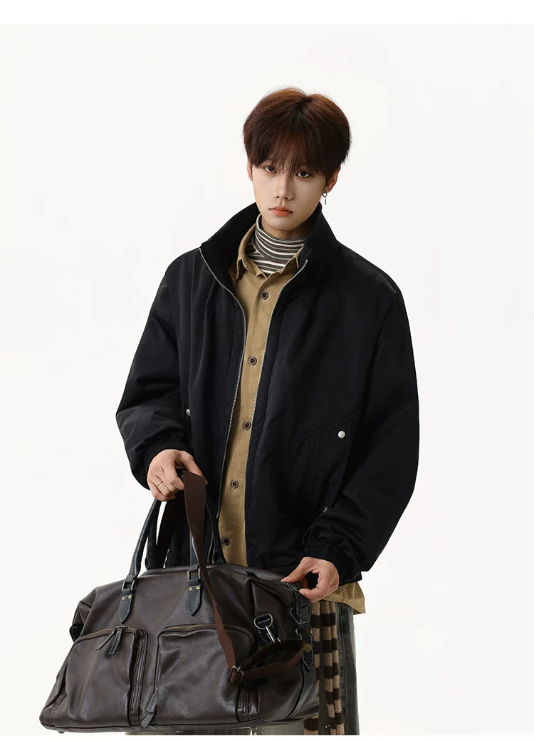 Sandstone Stand‑Collar Puffer Jacket