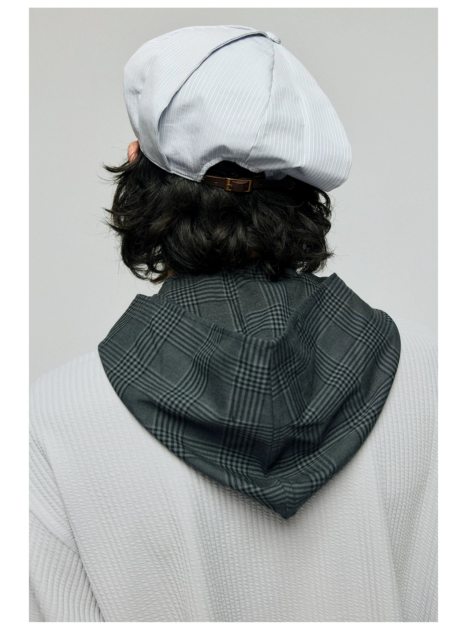 Plaid Whisper Tie-Hood Scarf