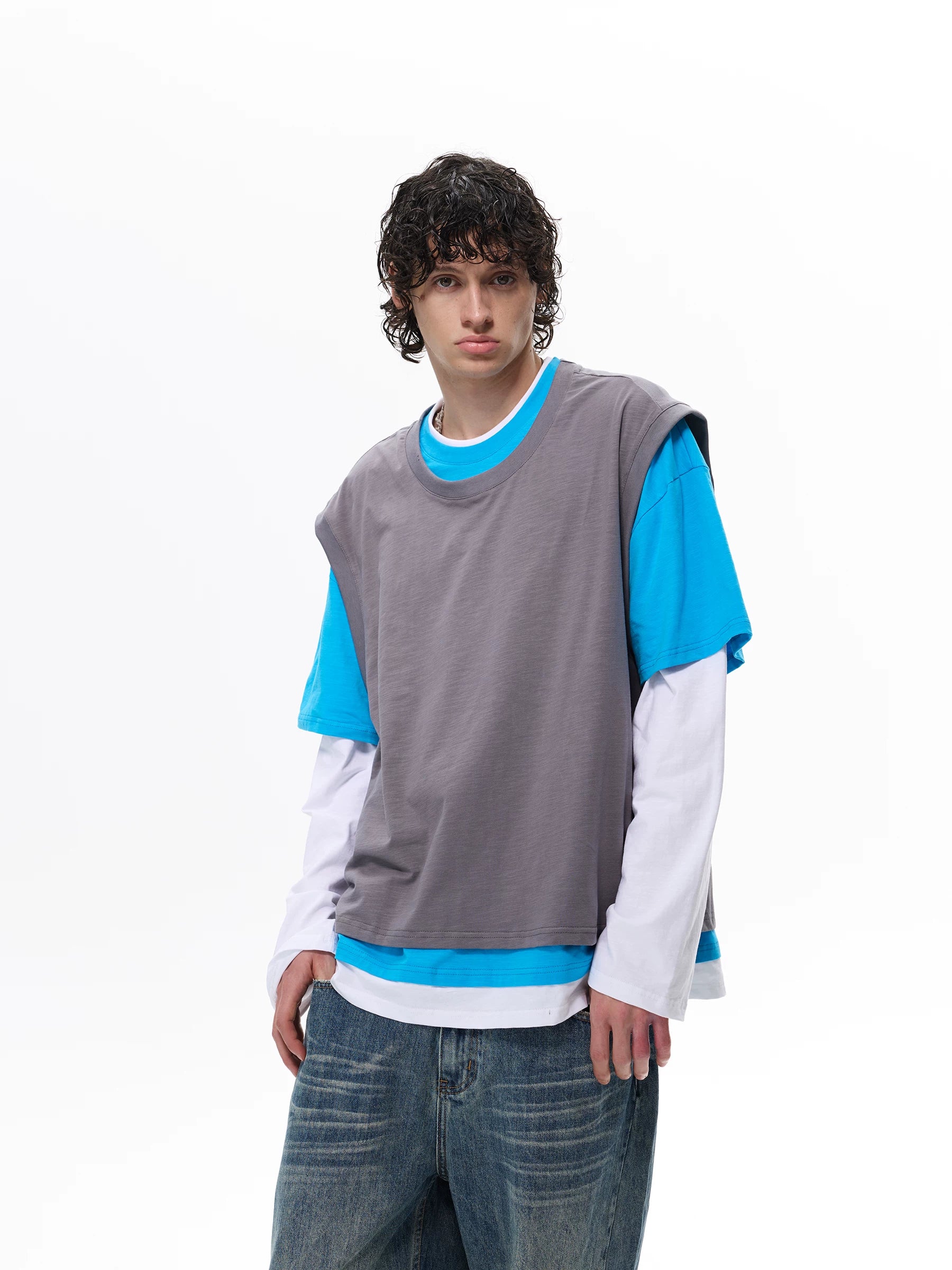 Two-Tone Stack Layer Tee Top