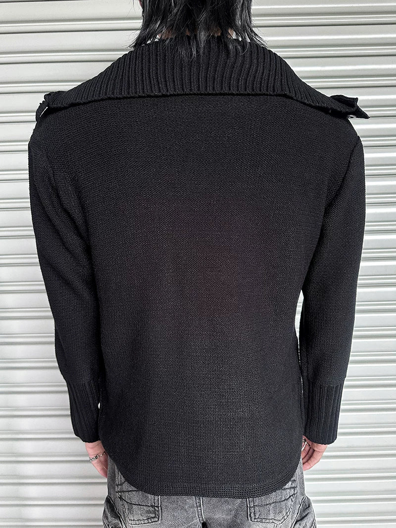 Oblivion Spire Snap-Rail Turtleneck Sweater