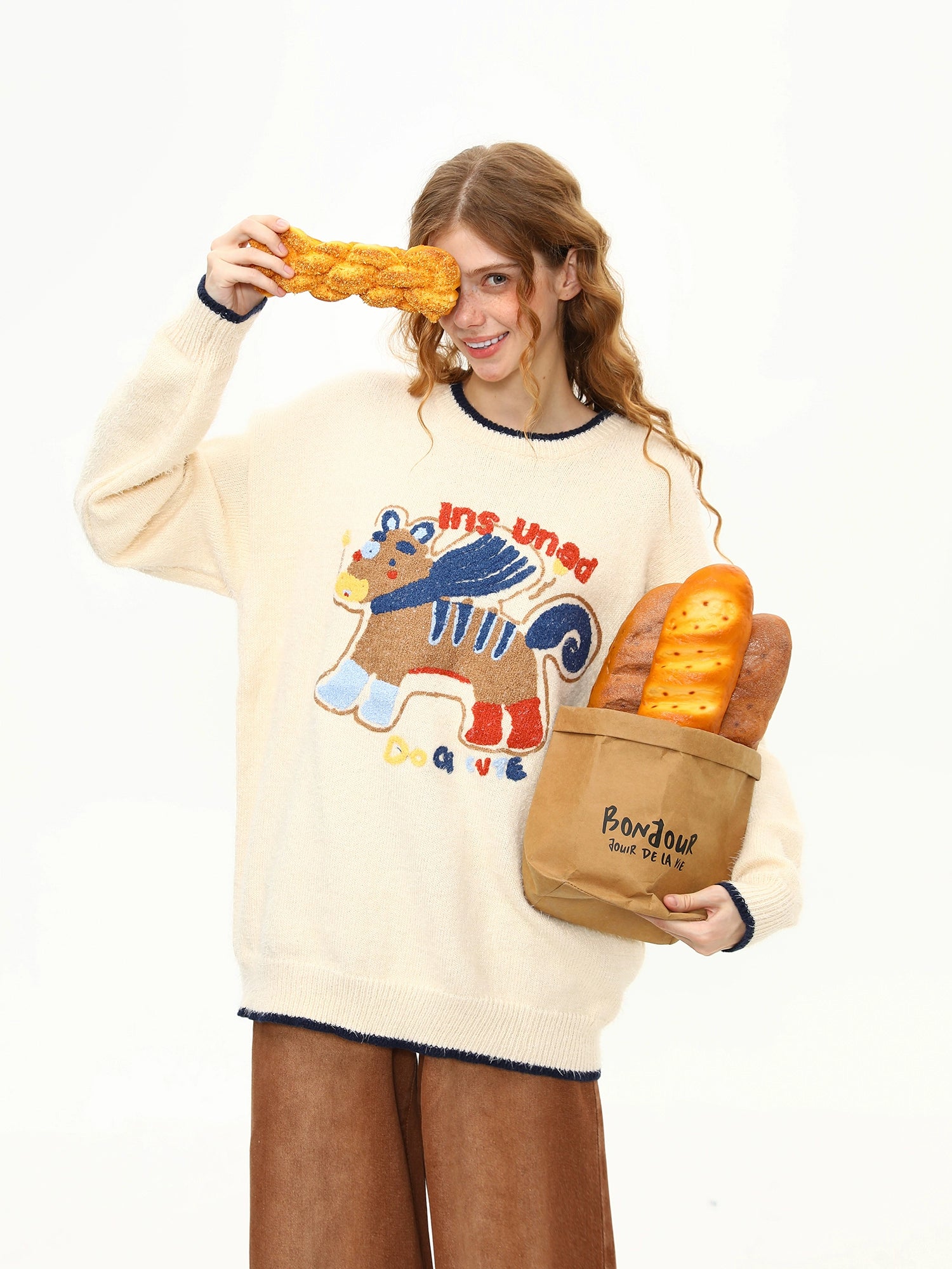 Bonjour Pony Bakery Knit Sweater
